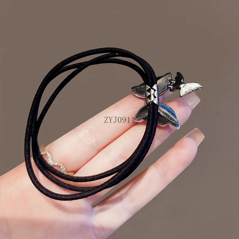 Zartes Schmetterlings-Temperament, Strass-Haarseil, High-End-Mode, Kugelkopf, Pferdeschwanz, elastisches Gummiband, Stirnband,