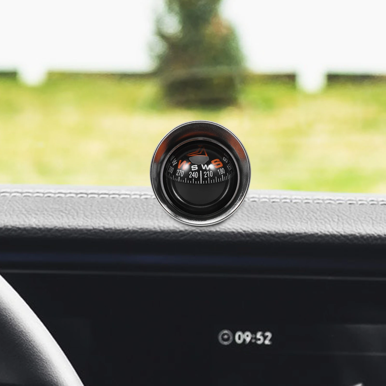 

3D Ball Compass For Car Dashboard Black Vehicle Navigation Dash Mount Marine Boat Decoration Automotive Direction Tool Adhesive