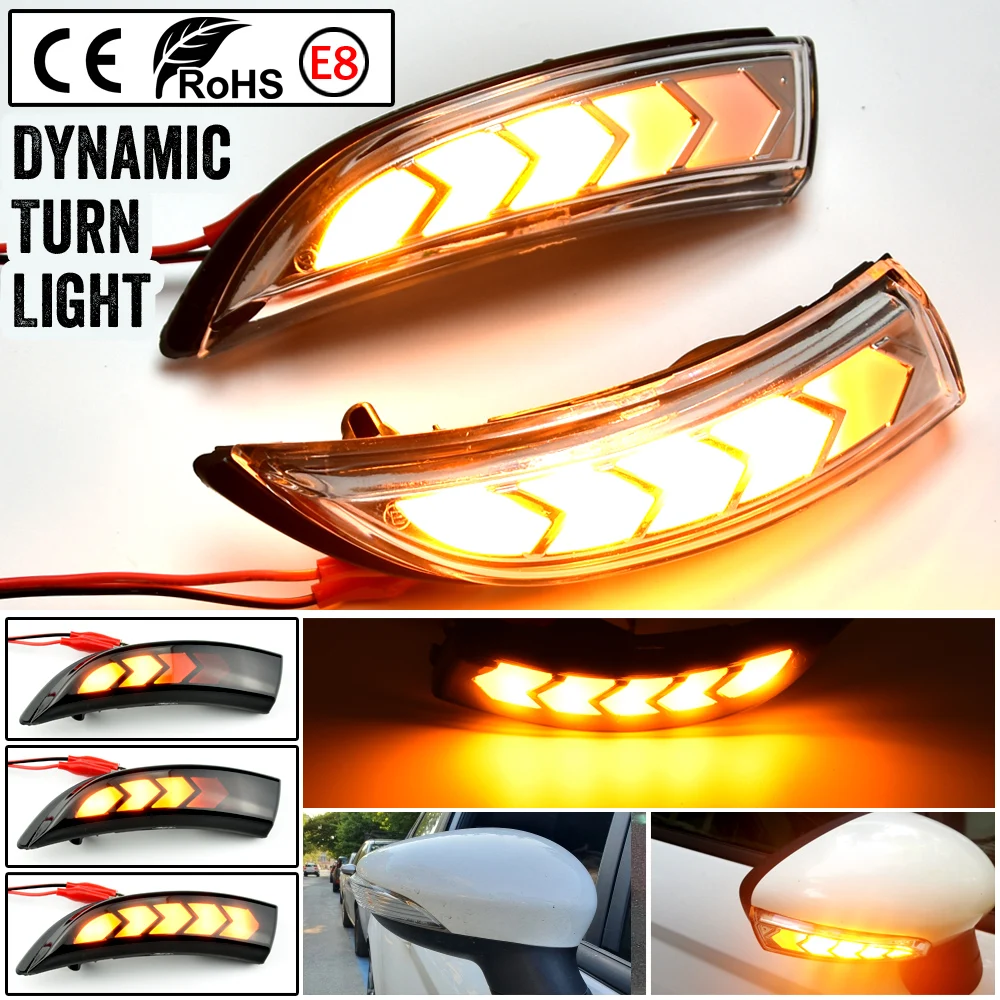 

LED Dynamic Turn Signal Light Fit For Ford Fiesta MK6 VI /UK MK7 2008-17 B-Max 2012-2017 Flowing Water Blinker Flashing Light