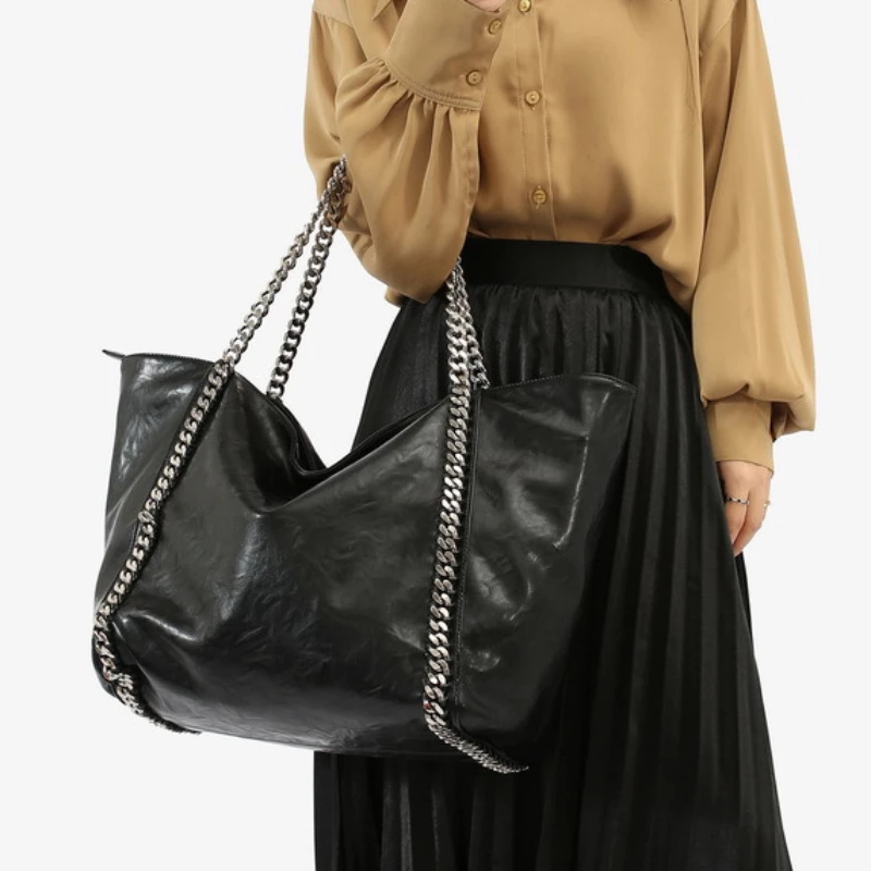 

Women Chain Tote Bag High-end Shoulder Bag,Vintage Handbag Spacious Handbag Business Trip Travel Bag Wing Bag