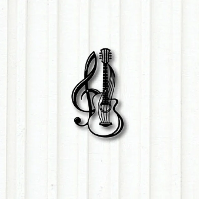 1Pcs Aluminum Sheet Metal Wall Art Sign Musical Note Violin Pattern Iron Art Home Decor for Kitchen Garden Hotel Balcony Wall
