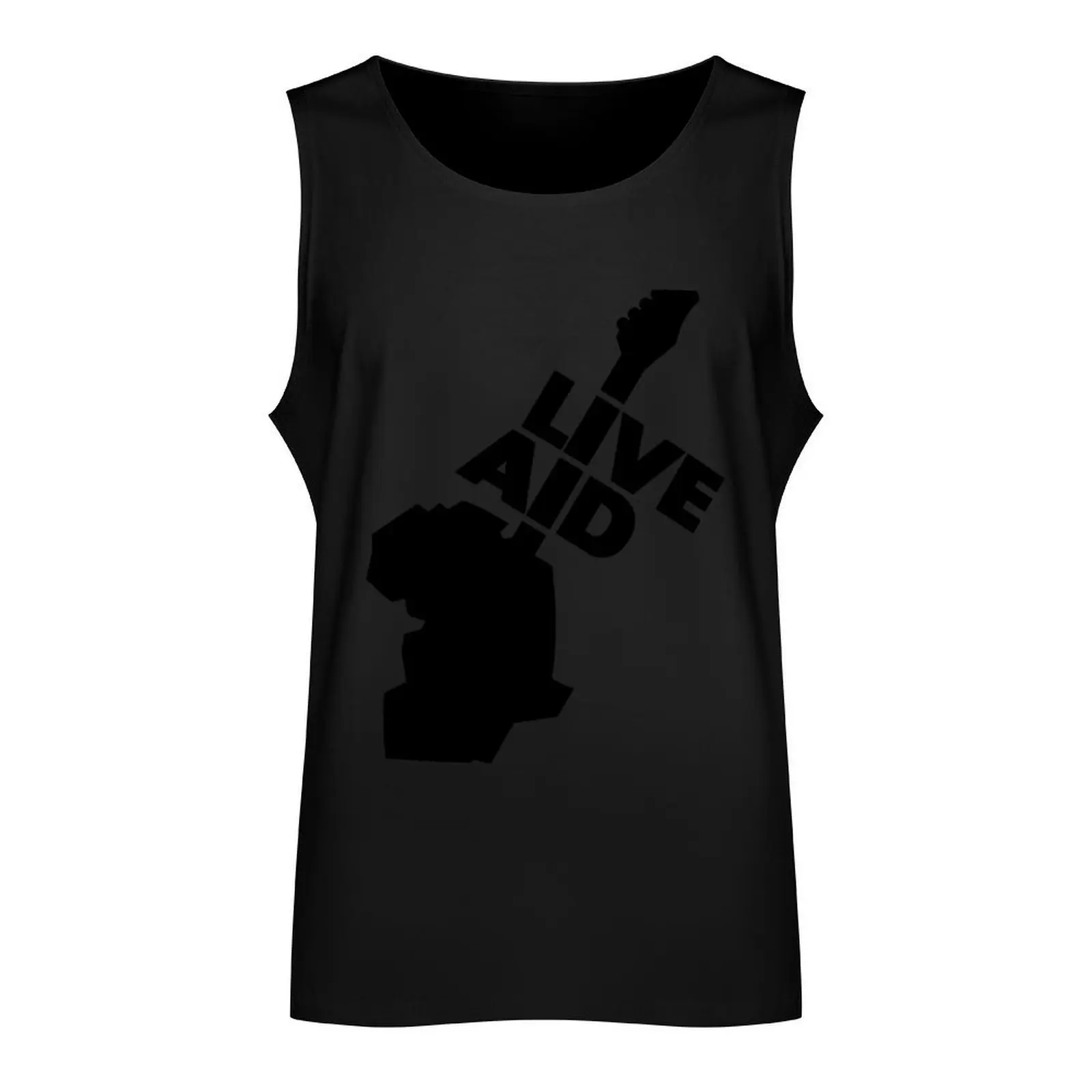 1-Live Aid Freddie Mercury Queen Band T shirt Tank Top gym summer clothes