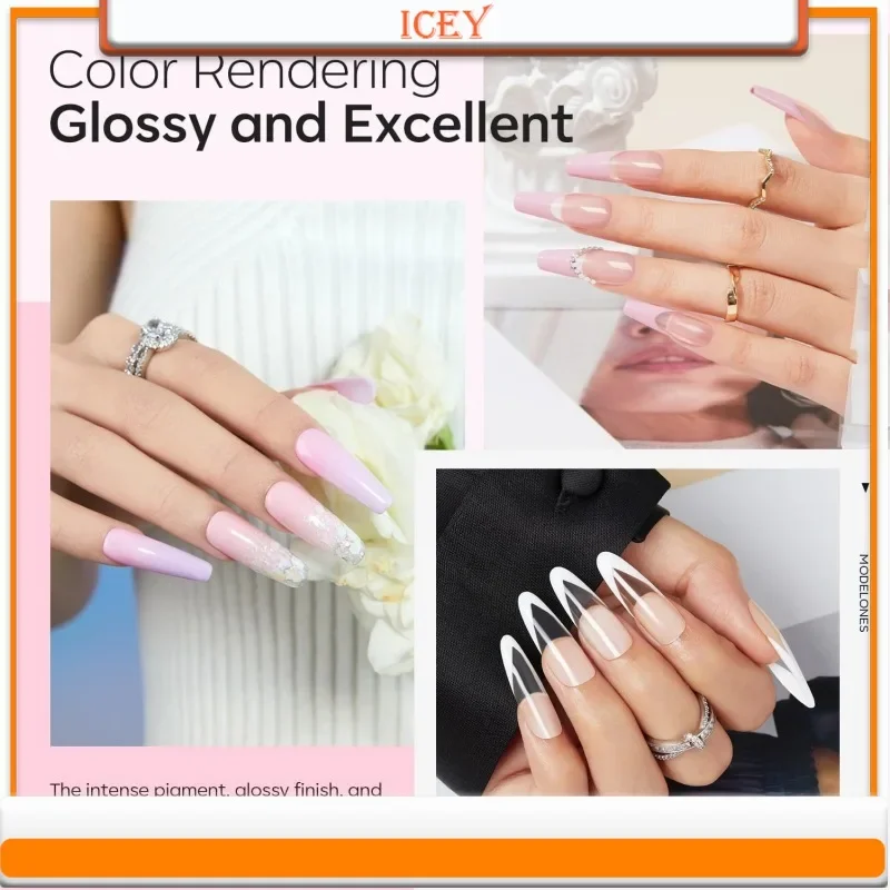 Icey Beauty 1 set nagelzak met 100 g kristalpoeder en drie-in-één acrylpoeder voor verlengde kristallen nagels