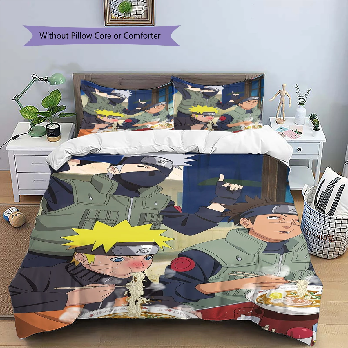 Naruto Duvet Cover Set with Patterned Pillowcase Nice Fan Gift Anime Daily Use Bedding Bedroom Ornament Gift -xia119