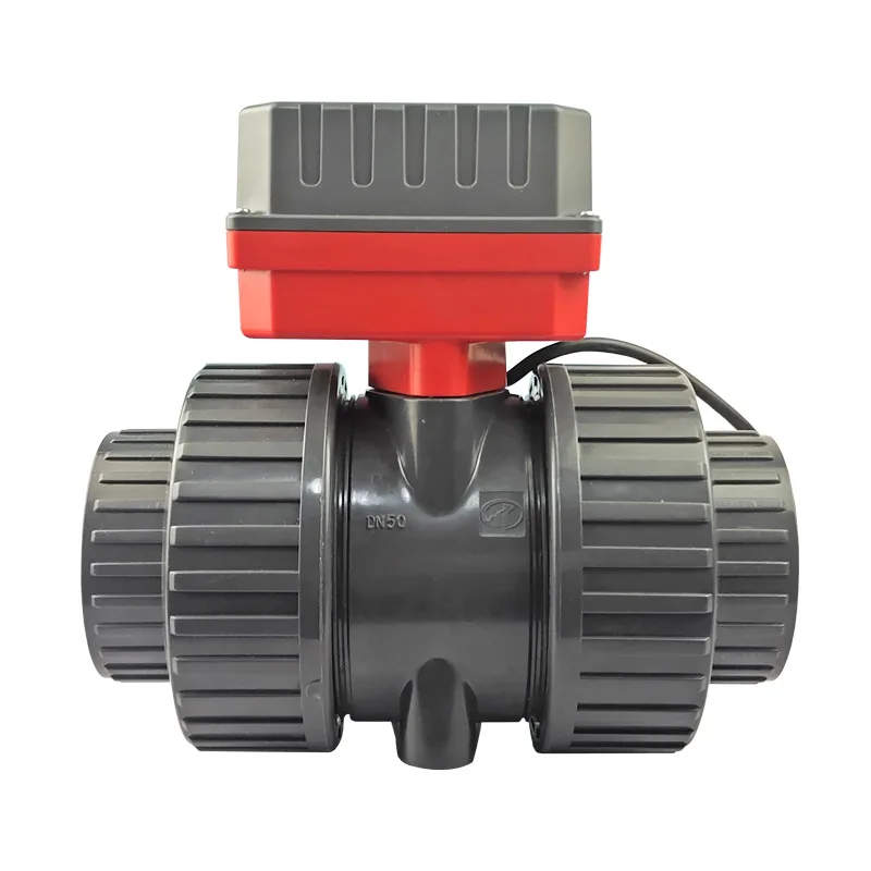 Electric water intelligent switch pvc63 ball valve actuator 220v two-way valve 2 inch DN50 automatic water closing