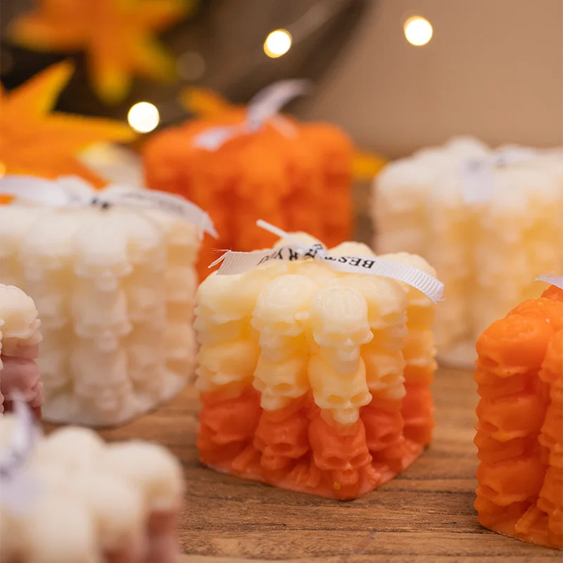 1 قطعة الجمجمة اليقطين ارتفع قالب من السيليكون الروائح شمعة DIY بها بنفسك اليدوية قالب شمع ديكور المنزل أدوات الهالوين لوازم