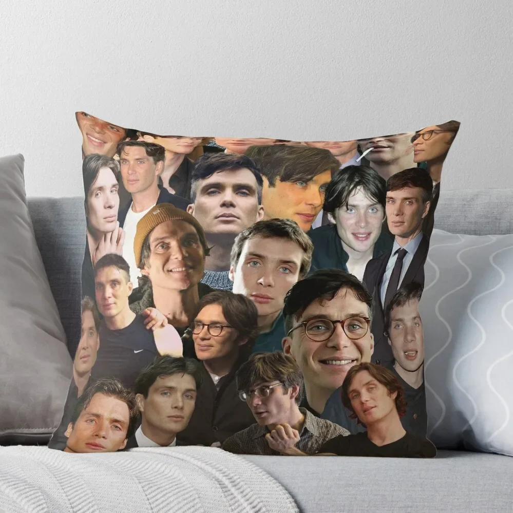 

Cillian Murphy Photo Collage Throw Pillow Decorative Cushions Pillow Cases Decorative Christmas Pillowcase Room decorating items