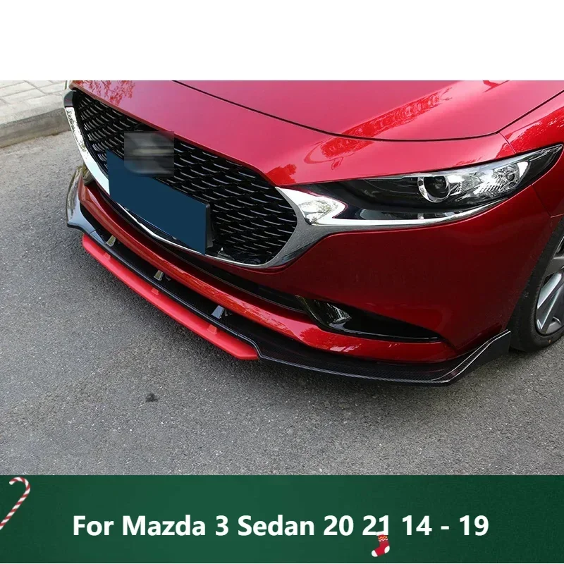 

New! Front Bumper Spoiler Decorative Strip Shovel Diffuser Body Kit Splitter For Mazda 3 Sedan 20 21 14 - 19