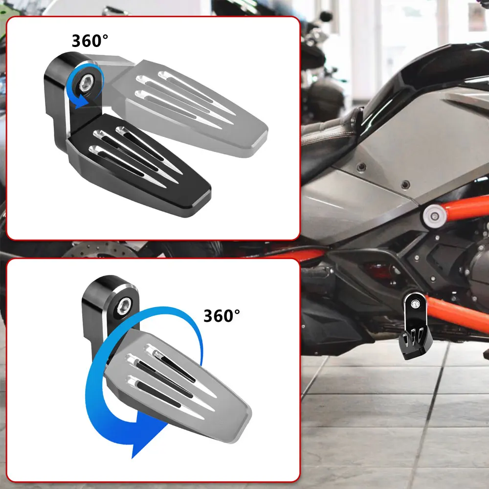 

Motorcycle Universal Footrest Foot Pegs Waterproof Adjustable 360° Fit for Can Am Spyder F3 F3-S F3-T F3-LTD All Model Accessory