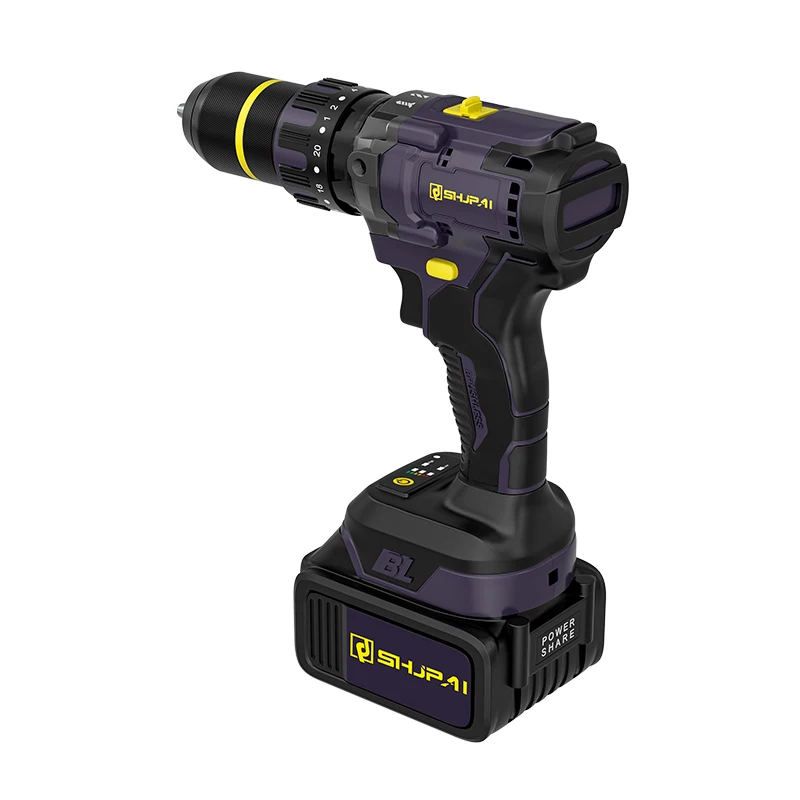 Trapano a percussione elettrico a tripla funzione 21V Nuovo design Trapano a batteria Motore senza spazzole Vendita calda