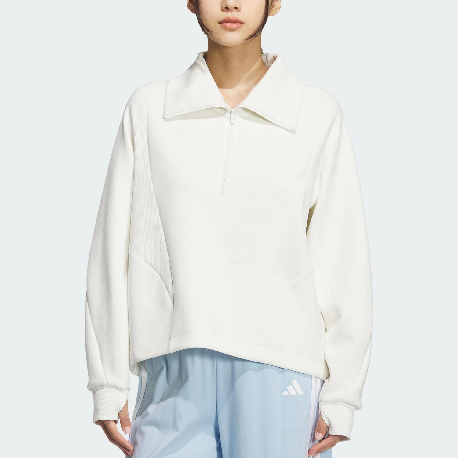 

Оригинальный женский пуловер Adidas с воротником, осенняя коллекция 2025 года, модель KF2544