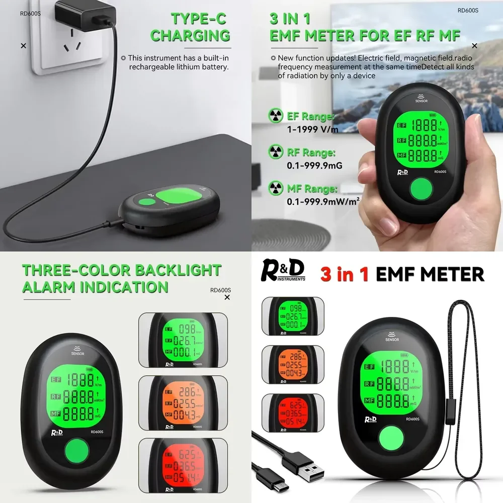 WAP01 HEDAO RD600S High Accuracy Portable Electromagnetic Field Radiation EMF Meter Ghost Hunting Paranormal