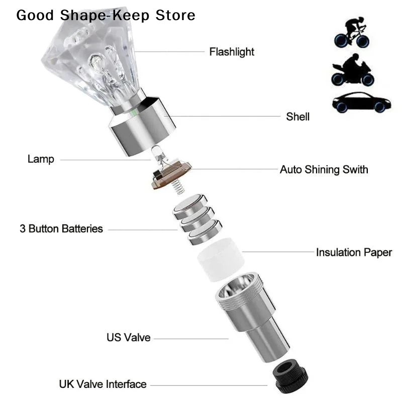 daily1/2 Pcs Vibration Sensing Glowing LED Light Crystal Diamond Design Colorful Effect for Bar Counter DecorDaily products