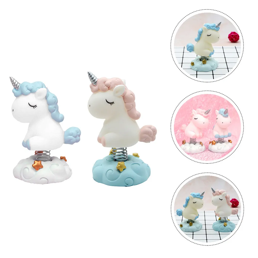 

2Pcs Mini Resin Unicorn Adornments for Car Interior Dashboard Cake Decoration Desktop Office Vehicle Decor Cute Creative Gift