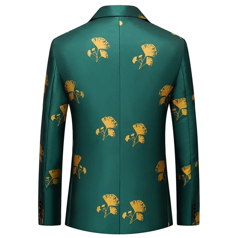 Green Men Blazer Designs Luxury Brand Mens Blazer Jacket Fashion Printed Homens Blazer Classic Casual Blazer 6XL Big Size Q1534