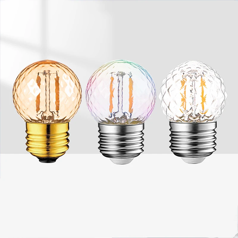 Led Bulb E27 220V E26 110V Spiral Soft Filament Light Bulb 1W Warm White Yellow Indoor Chandelier Tube Globe Decorative Bulbs