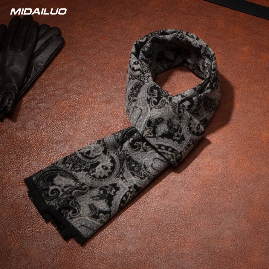 Lenço masculino 11,81 * 70,86 polegadas Lenço de textura quente Decoração de pescoço de inverno Decoração clássica adequada para negócios e lazer