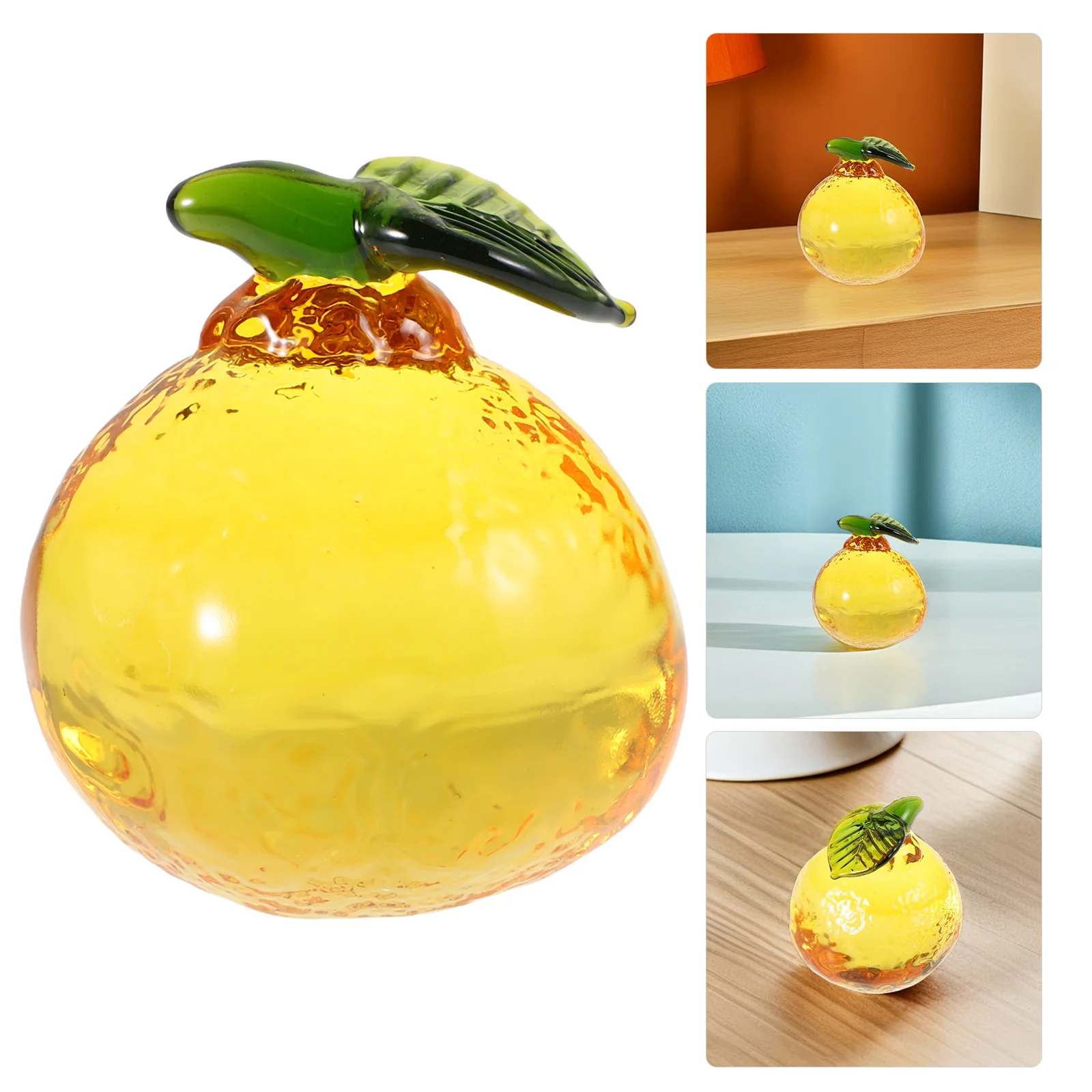 

Fruit Christmas Kitchen Decor Artificial Fruits for Decoration Lifelike Crystal Ornaments Yellow Food Desktop
