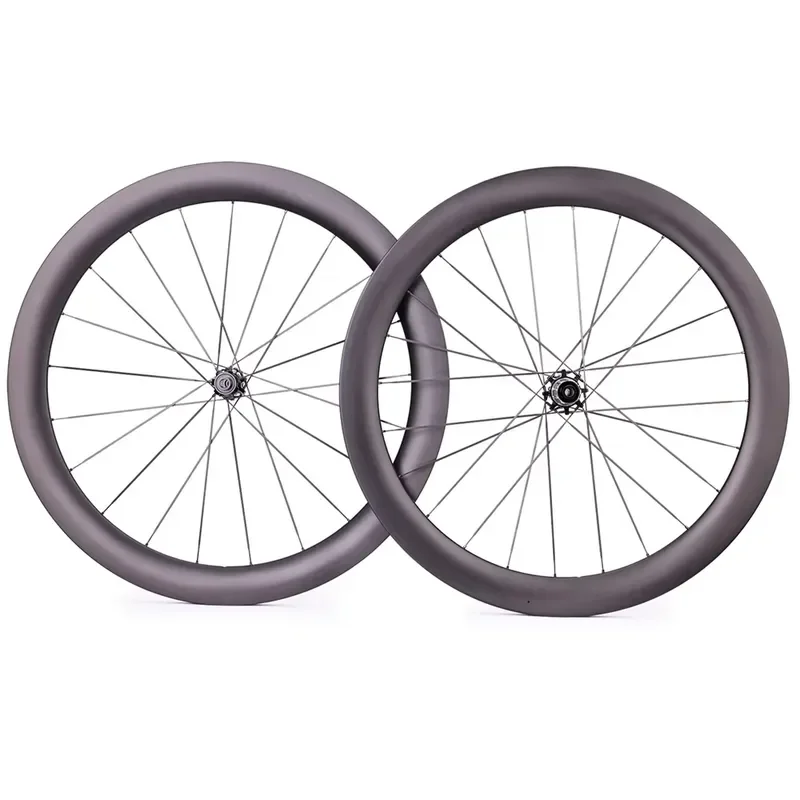 55mm Deep Carbon Fiber Road Bike Wheelset 25mm Width Ultra Light Disc Brake Rim 1216g Spoke Cycling Wheels for Racing Carbon