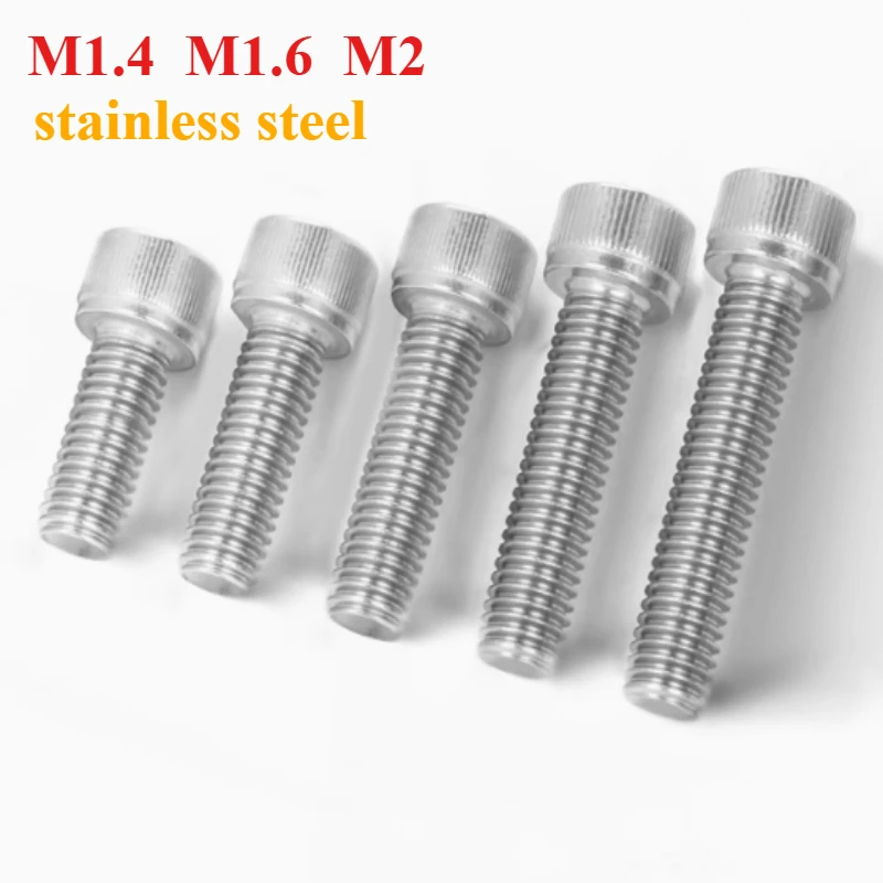M1.4 M1.6 M2 304 A2-70 Stainless Steel Din912 Hexagon Hex Socket Cap Allen Bolt Screw Lengthened Lon