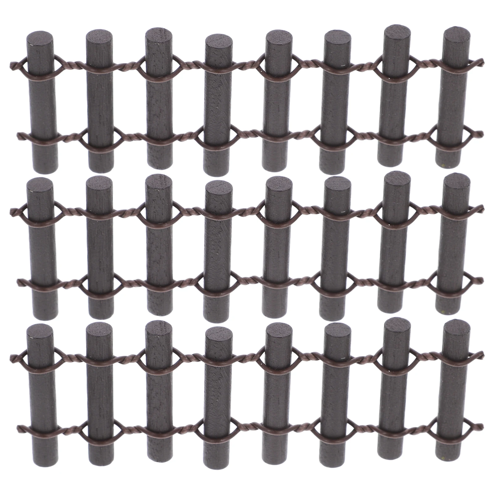 

10 Pcs Miniature Garden Fence Coffee Color Wooden Fences Durable Smooth Surface Realistic Texture Micro L Accessories