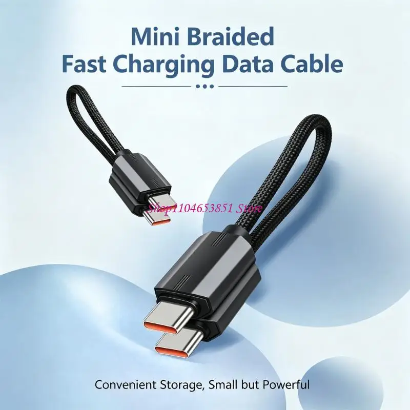 Short 15cm USB C Cord Featuring Fold Design For Mobile Power Packs