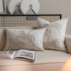 French High-end Luxury Cushion Cover Oatmeal Geometric Jacquard Pillow Covers Decorative Modern Design Sense Pillows Decor Home