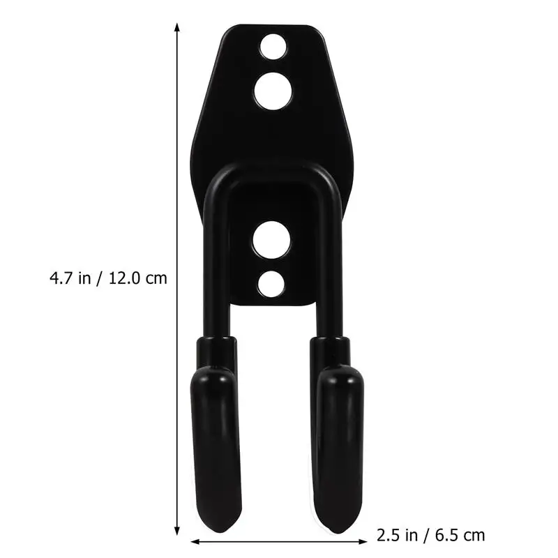 1/2/4Pcs Heavy Duty Metal Hook Gardening Bracket Organizer Wall Mount Bicycle Hanger Black Wall Mount Anti-Slip Storage Hook