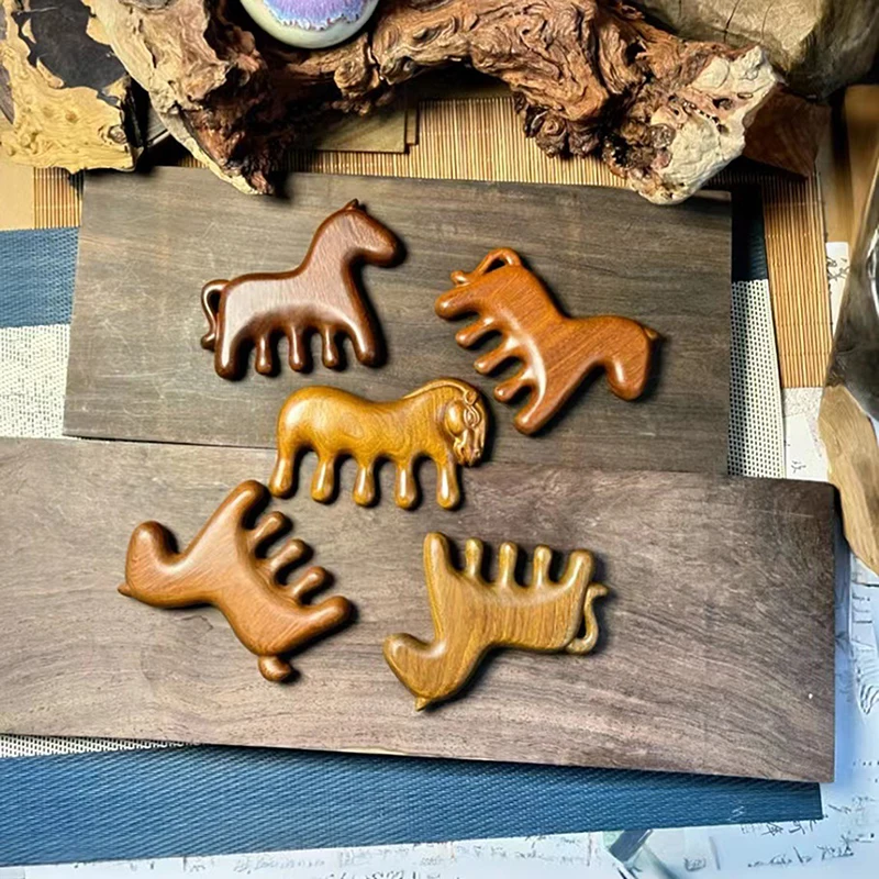 

Year Of The Horse Wood Therapy Massage Comb Head Face Scalp Gua Sha Massager Wide Tooth Body Massage Chinese New Year Gift