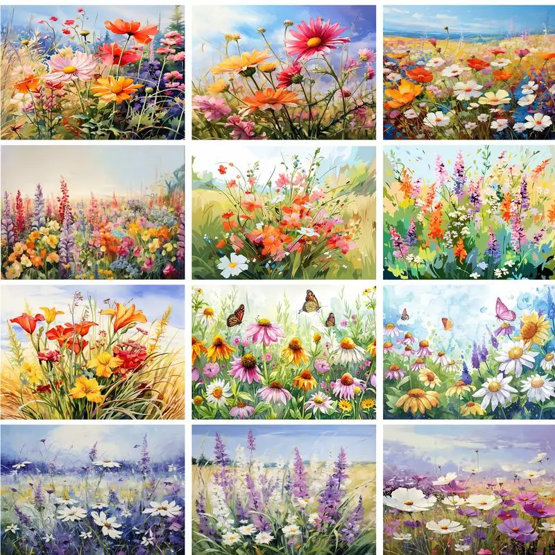 

GATYZTORY 40x50cm Paint By Numbers Pink White Daisy Flowers Frame For Adults Kids Diy Crafts Paint Kit Wall Art Picture Coloring