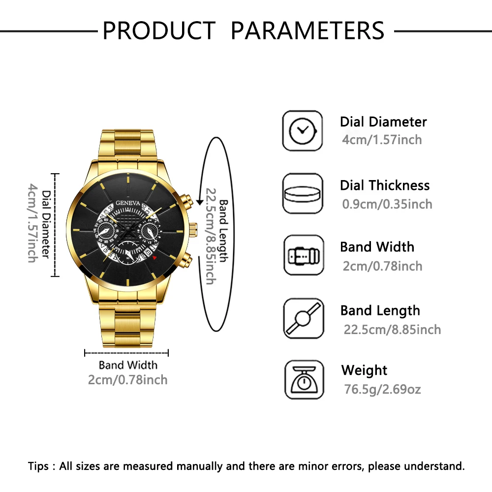 Couple's new handsome and fashionable quartz couple watch fashion suit alloy dial daily wear birthday party New Year's Day Chris