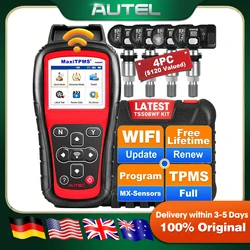 Autel MaxiTPMS TS508WF KIT TPMS Programming Tool, 2024 Upgraded WiFi Ver. W/4PCS 315MHz+433MHz Autel MX-Sensor, TPMS Diagnostic