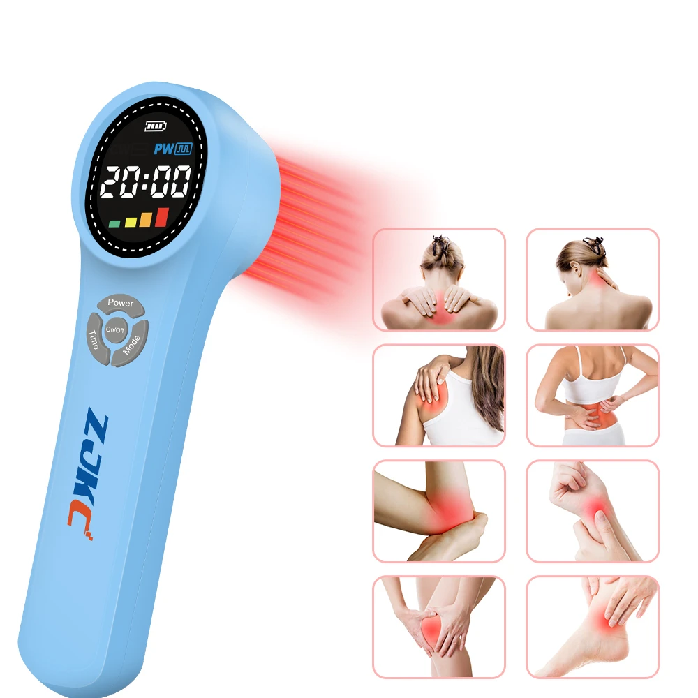 ZJKC Cold Laser Therapy Device for Pets Human 660nmx16+810nmx4+980nmx4 Laser for Bursitis Pain Relief Handheld Rechargable