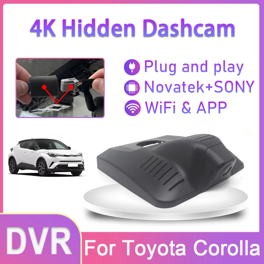 New! Plug and play Dash Cam Car DVR WIFI For Toyota Corolla 12th Gen (E210) (Hatch & Sedan) Altis 2018 2019 2020 2021 2022 2023