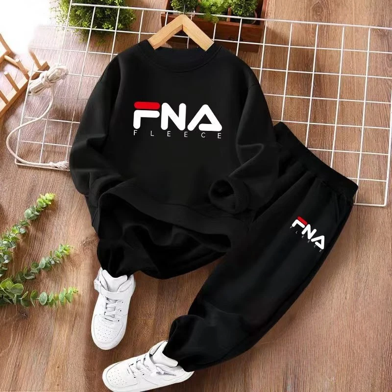 Autumn Children Boy Clothes Set Kid Girls Letter Printed Sweatshirts Pullover Top And Pants Bottom 2pcs Outfits Baby Tracksuits