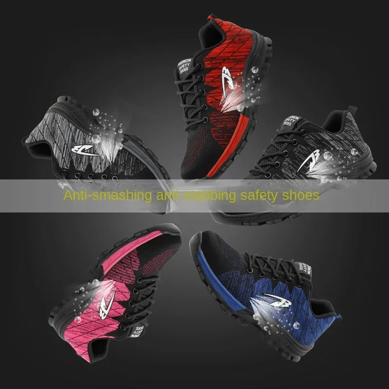 Breathable Flying Weaving Sports Anti-smashing and Puncture-proof Labor Protection Shoes One Piece Dropshipping