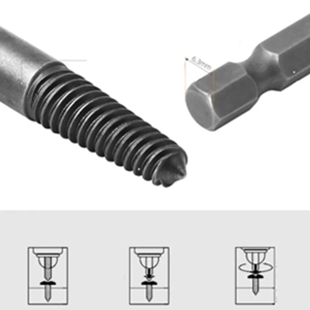 

6 Pcs 1/4 Inch Hex Shank Screw Extractor Set Drill Bit With Adapter Broken Screw Extractor Fine Teeth Stripped Screw Remover