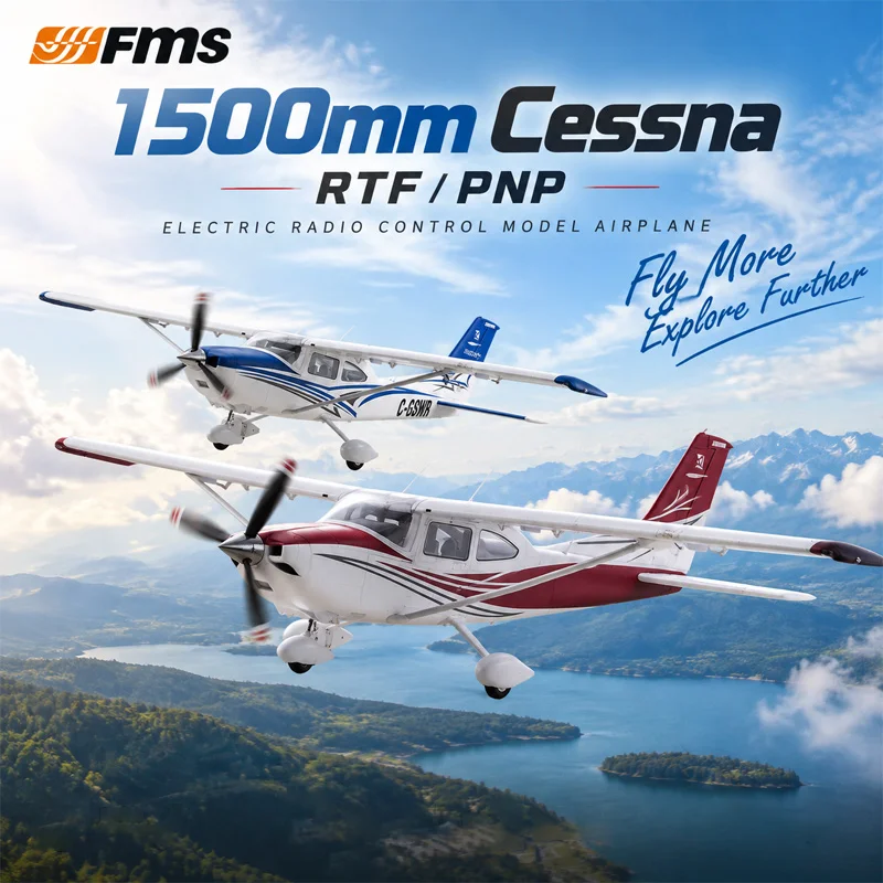 Fms 1500mm Cessna Electric Remote Control Fixed Wing Airplane Rc Plane Beginner Training Model For Hobbyists