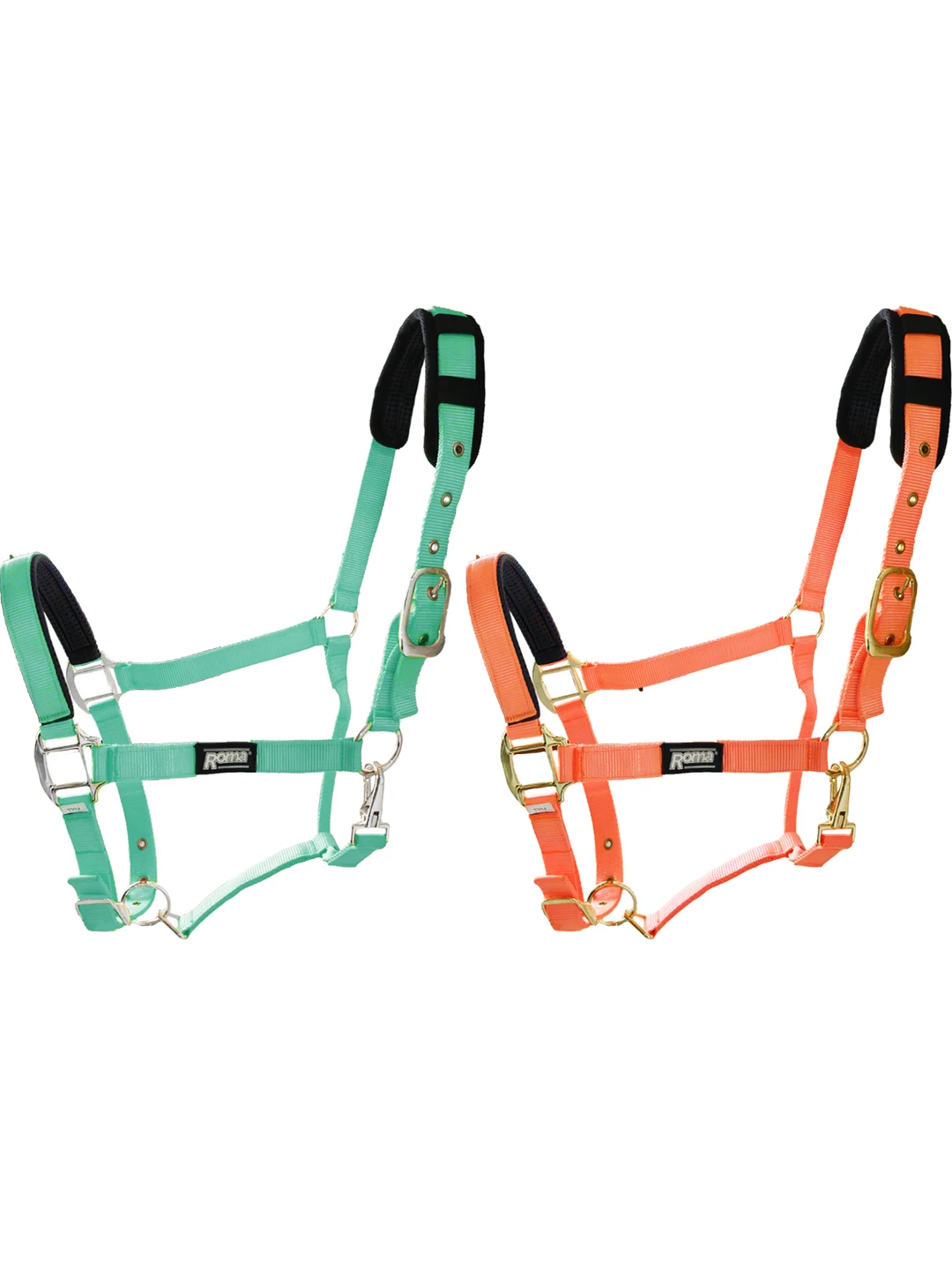 adjustable-metal-buckle-bit-with-nylon-headstrap-durable-riding-equipment-green-and-orange-color-available-by-billy-cook