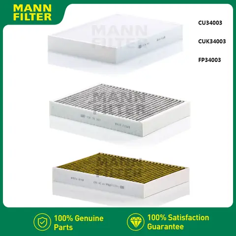 MANNFILTER-캐빈 에어 필터 CU34003/CUK34003/FP34003, 볼보 자동차 S60 V60 크로스 컨트리 S90 V90 XC60 XC90 31407748 31404469