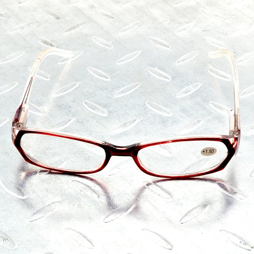 NOMANOV 2 Pairs Handcrafted Gradient Red Frame Diamond Decoration Women Reading Glasses +0.75 +1 +1.25 +1.5 To +4