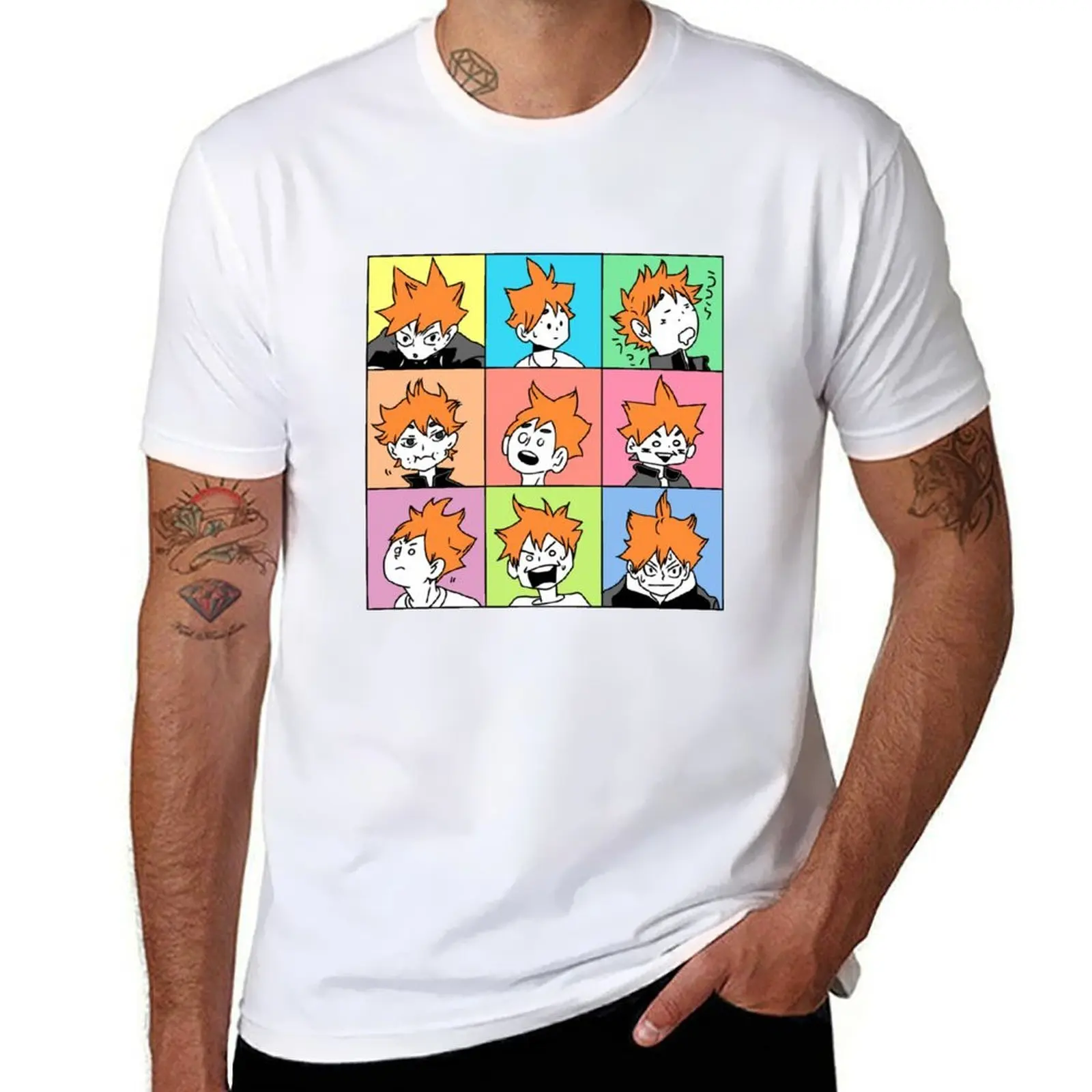 

the many faces of Hinata Shoyo - colour T-Shirt t shirts for man graphic tees funny t shirts man T-Shirt