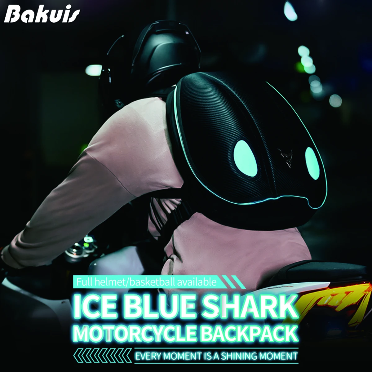 

Motorcycle Backpack, Motorcycle Helmet Bag Reflective Outdoor Cycling Travel Shoulder Bag Large Capacity Waterproof Backpack