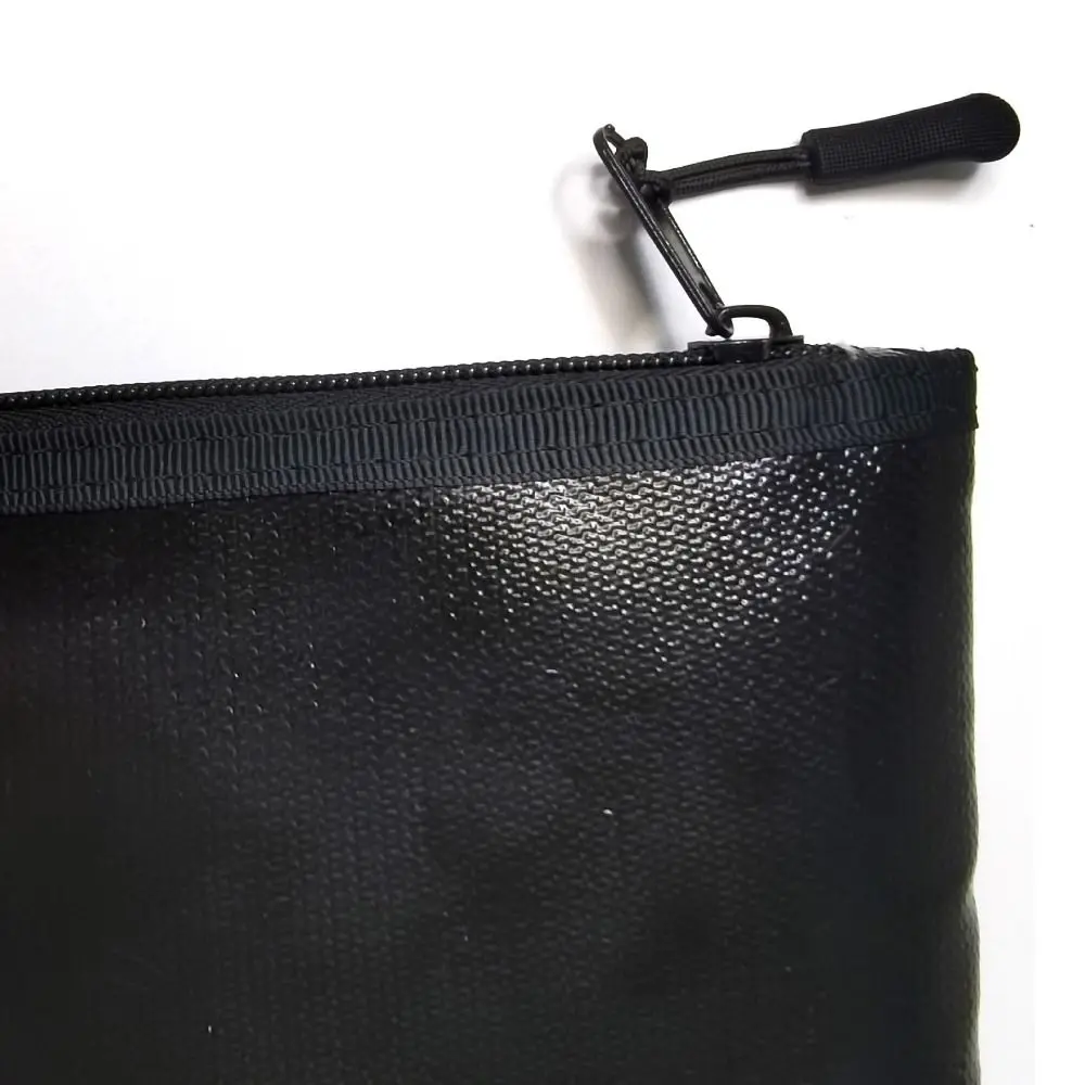 Heat Insulated Fireproof Document Bags with Zipper Large Capacity Waterproof Money Pouches Universal Black