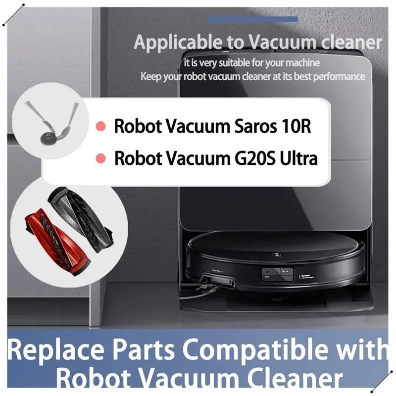 For Roborock Saros 10R / G20s Ultra Robot Vacuum Cleaner Parts Dual Main Brush Side Brush Filter Mop Cloth Dust Bag