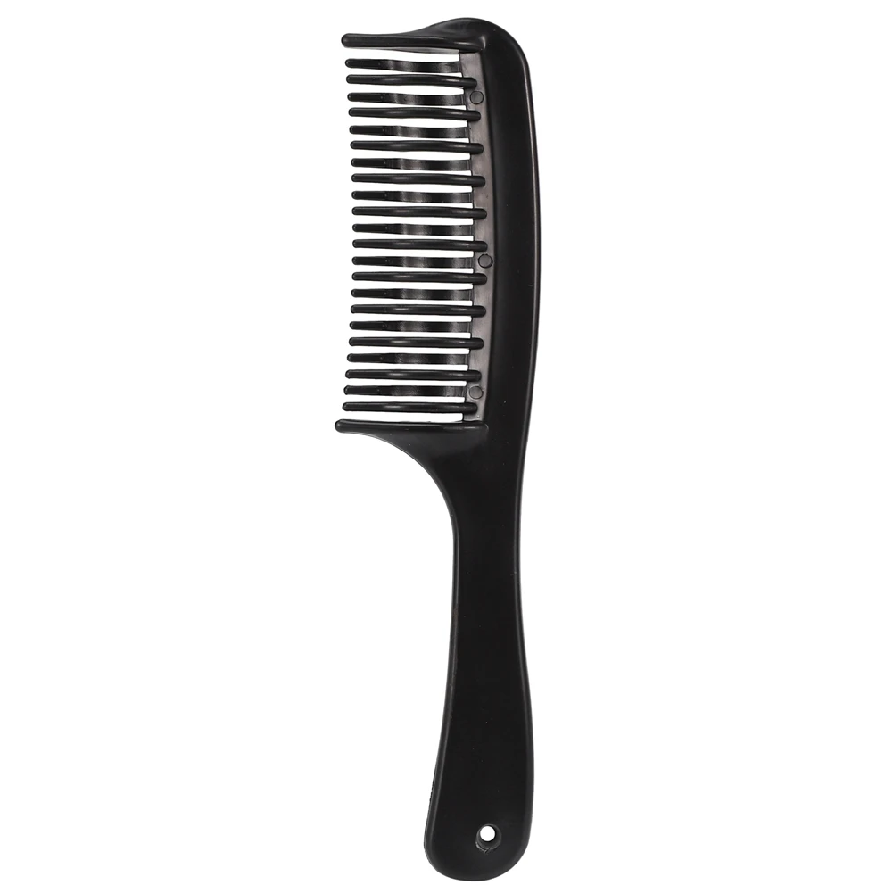 WIND FLYING 2X Black Double Row Tooth Detangler Hair Comb Shampoo Comb With Handle For Long Curly Wet Hair