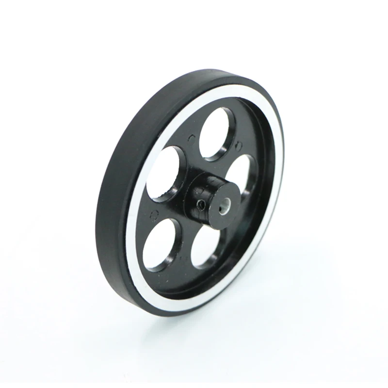 

1pcs Active Wheel Metal Load-bearing Wheel Intelligent Trolley Robot Metal Drive Wheel Aluminum Alloy Rubber Tires