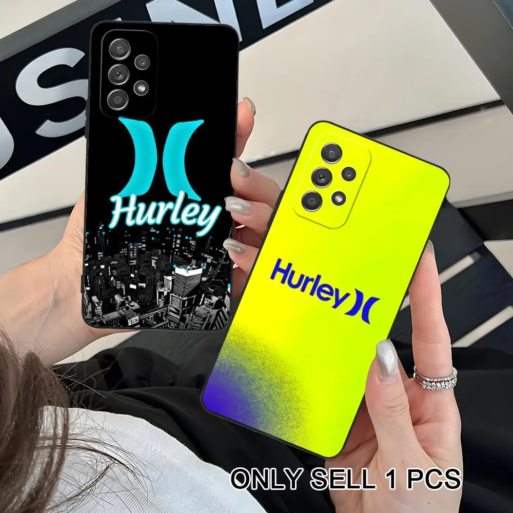 Fashion Hurley Phone Case for Samsung Galaxy A57 56 55 54 53 52 51 37 36 35 34 33 32 31 5G Soft TPU Shockproof Cover