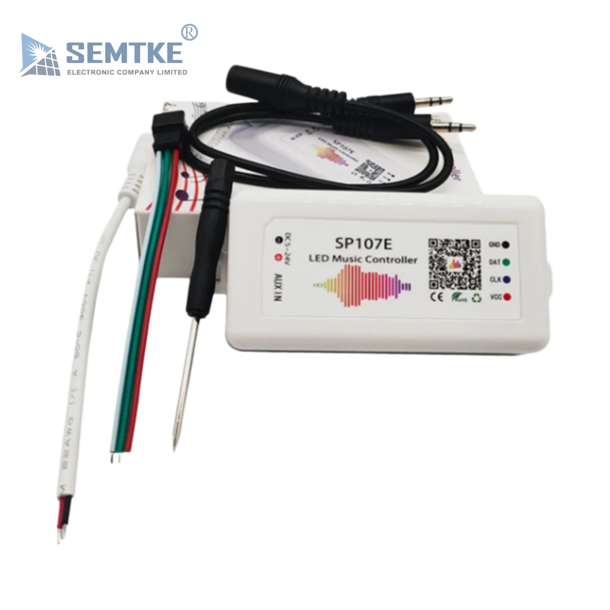 SP107E Smart LED Bluetooth Music RGB Strip Light with 2811/2812 Controller, DC 5–24 V