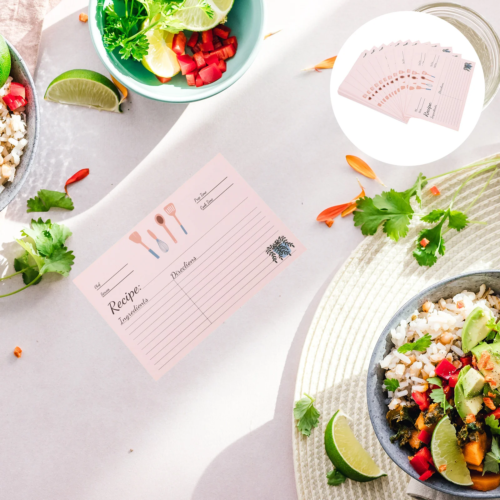 50 Pcs Recipe Card Household Paper Food Convenient Note Decorative Cards Compact